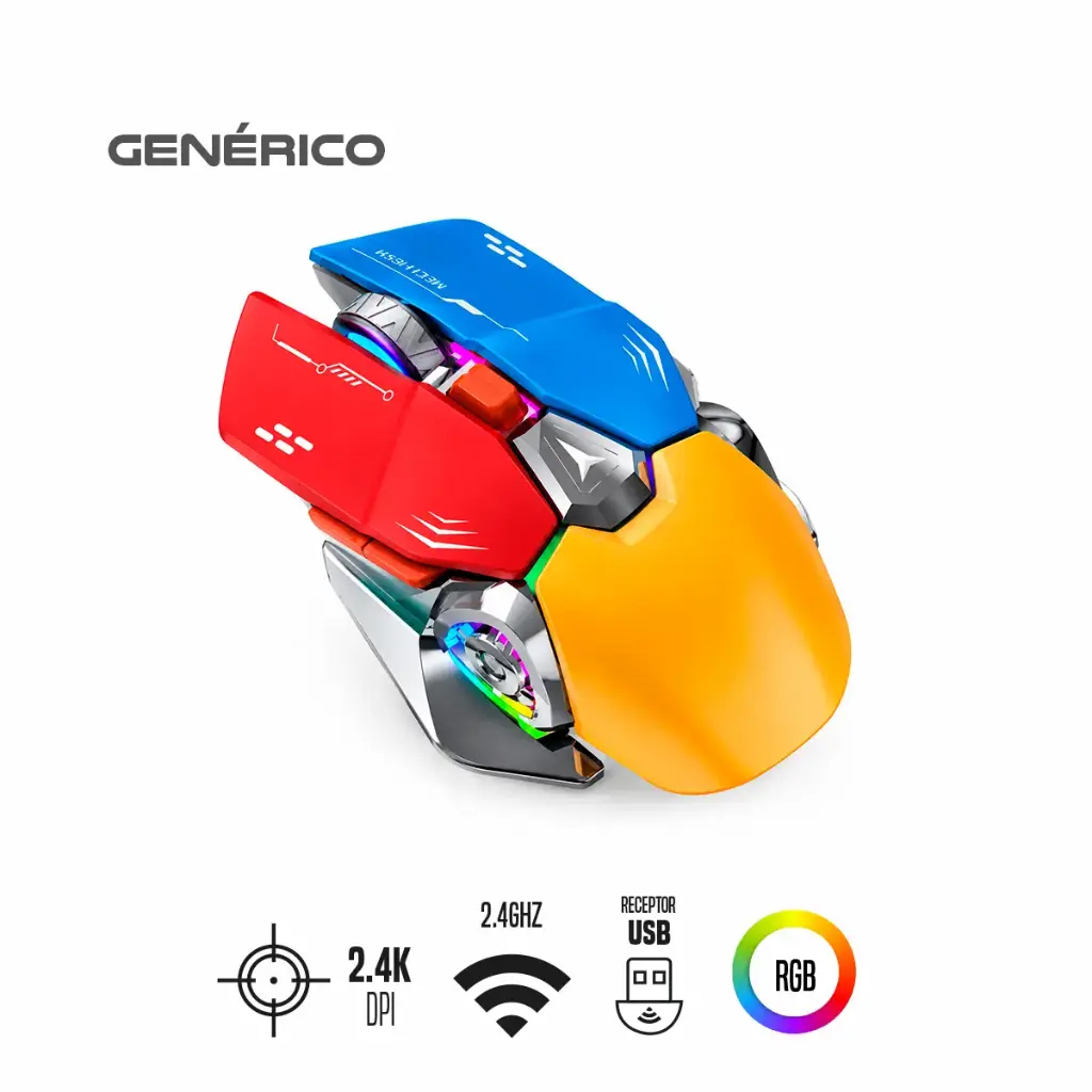 Mouse inalámbrico Gaming  G-551-C recargable 2.4G con luces RGB
