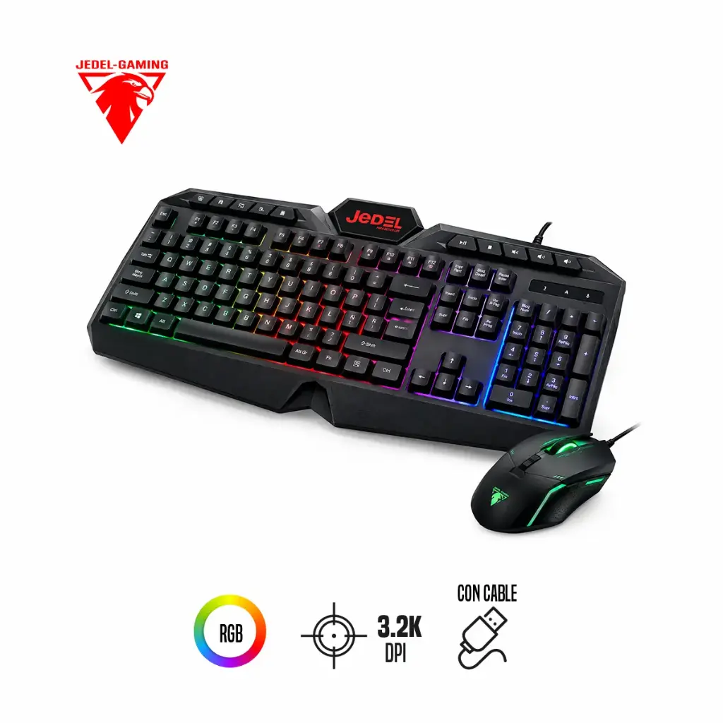 Combo Teclado Gaming GK103 Retroiluminado con Ratón 6D Multicolor
