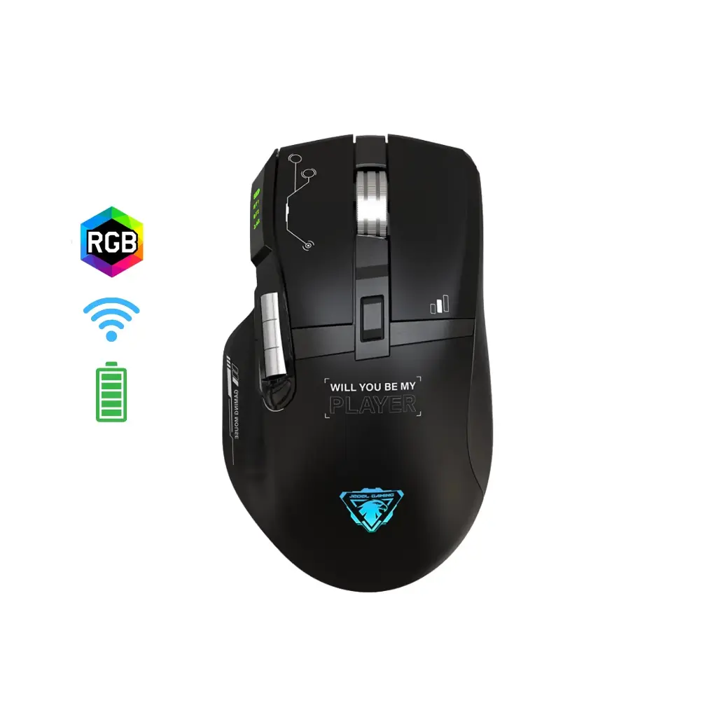 Mouse Gaming GWH-101 6D con tres modos, rueda multimedia y luces RGB
