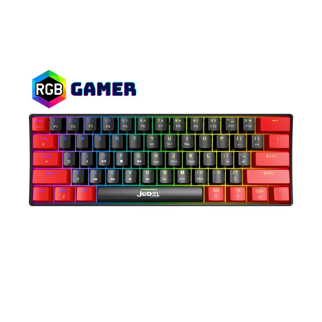 Teclado Mecánico Gaming KL69 con 61 Teclas y Iluminación Arcoíris