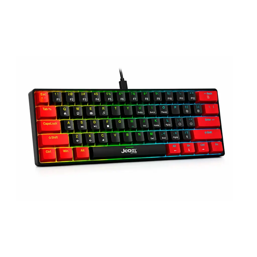 Teclado Mecánico Gaming KL69 con 61 Teclas y Iluminación Arcoíris