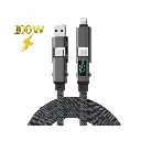 Cable datos y carga X07 4-en-1 Digital 100W Type-C/Lightning/USB-A