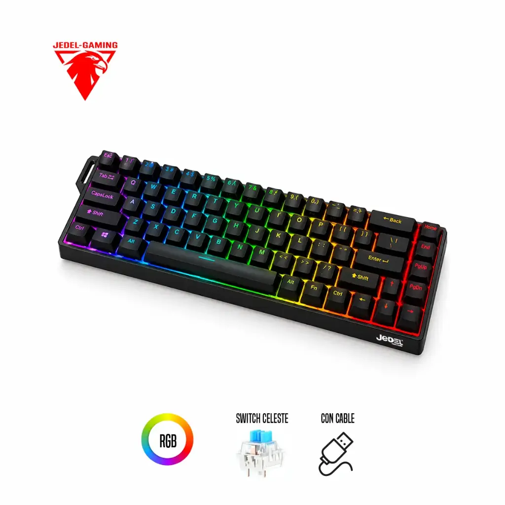 Teclado Mecánico para Juegos con Cable de 68 Teclas JEDEL