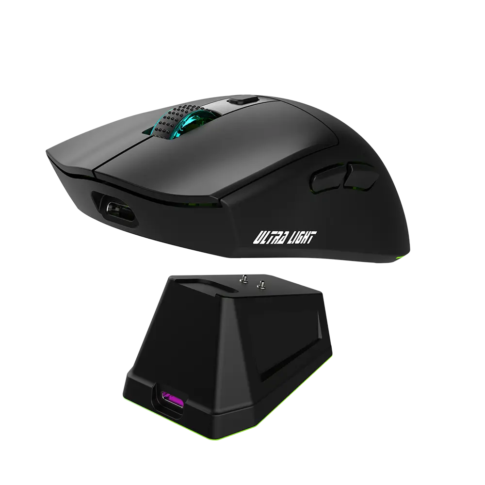 Mouse Inalámbrico para Juegos 6D con Base de Carga Magnética Bluetooth, 3 niveles de DPI (800/1200/1600)