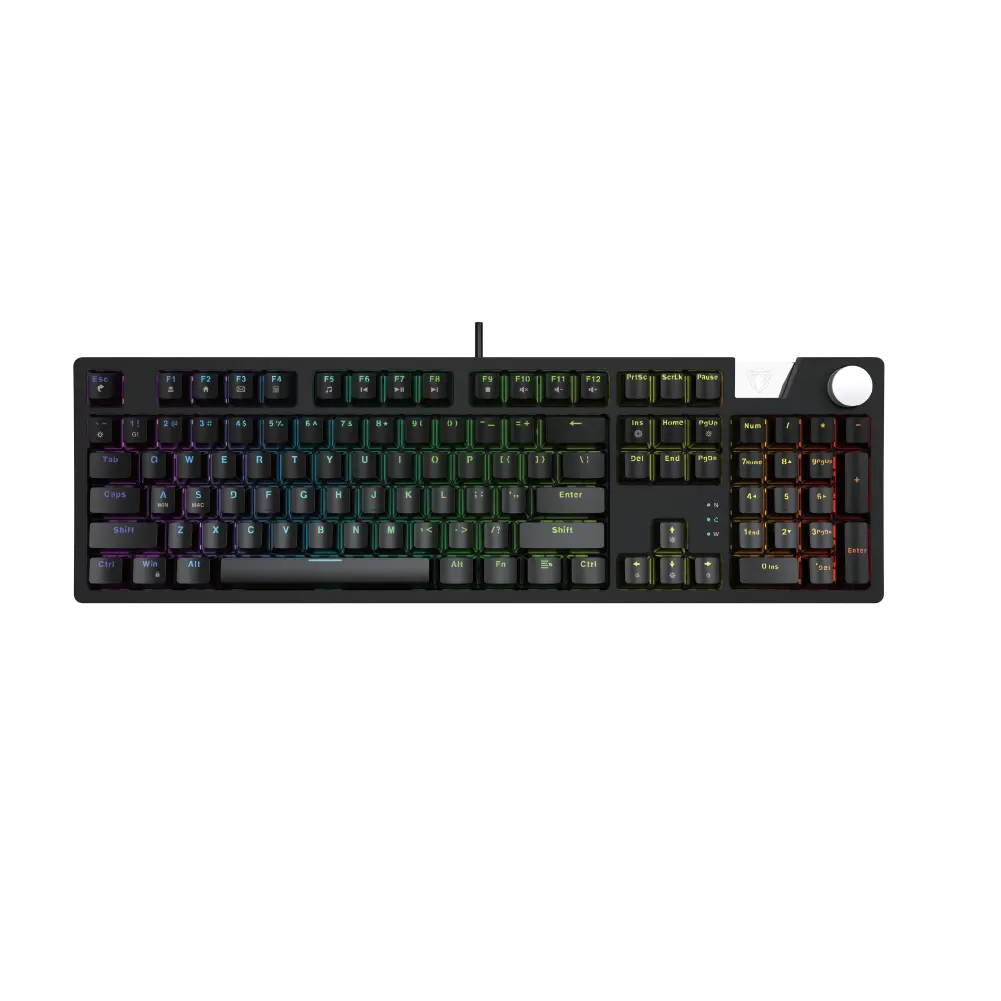 Teclado Mecánico con Cable de 104 Teclas e Iluminación Arcoiris