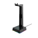 Soporte para auriculares, Hub USB 3x, interfaz HUB, iluminación RGB