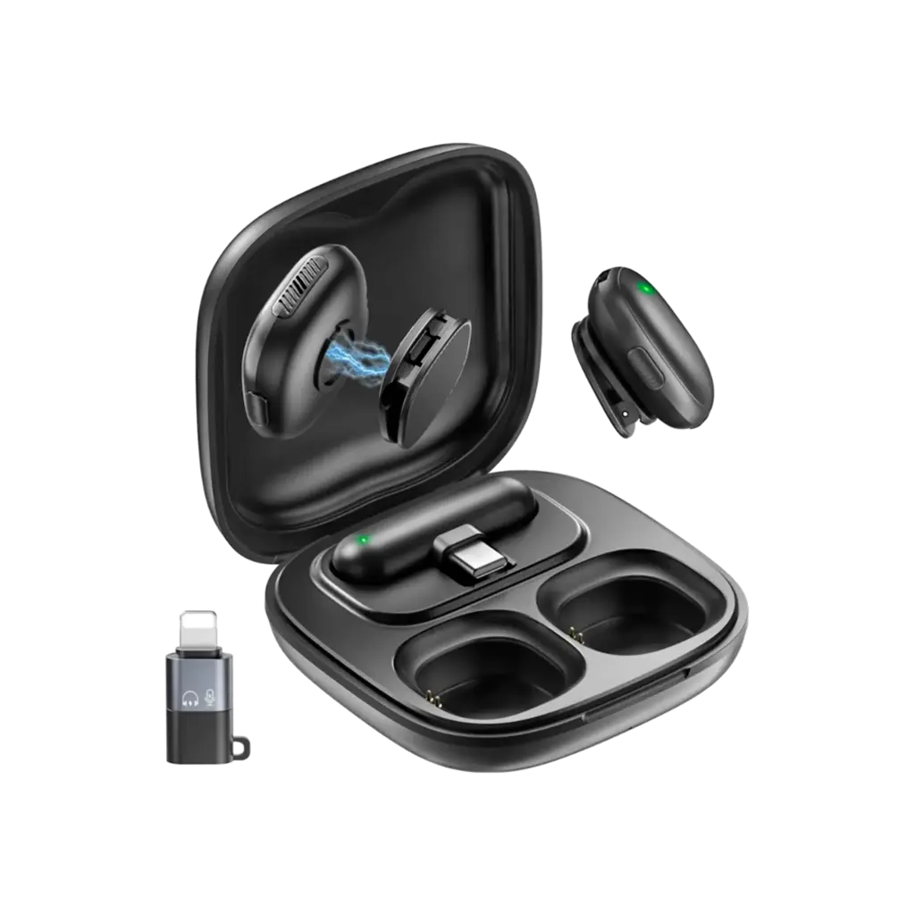 Micrófono Lavalier Inalámbrico con IA – Reducción de Ruido Pro | Cardioide | USB-C