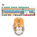 Combo teclado y mouse inalámbrico KS-01 + G-550 con diseño moderno con impresión de anime de alta calidad