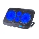 Cooler Ventilador para Laptop de 12 a 16"con 4 Ventiladores Ajustables y Luz Azul